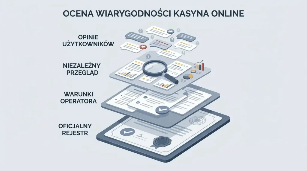 Ilustracja hierarchii źródeł używanych do oceny opinii i reputacji kasyna